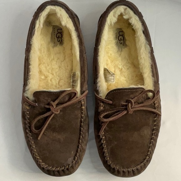 UGG SLIP ONS AUTHENTIC! Brown suede women’s size 8 - Picture 6 of 12